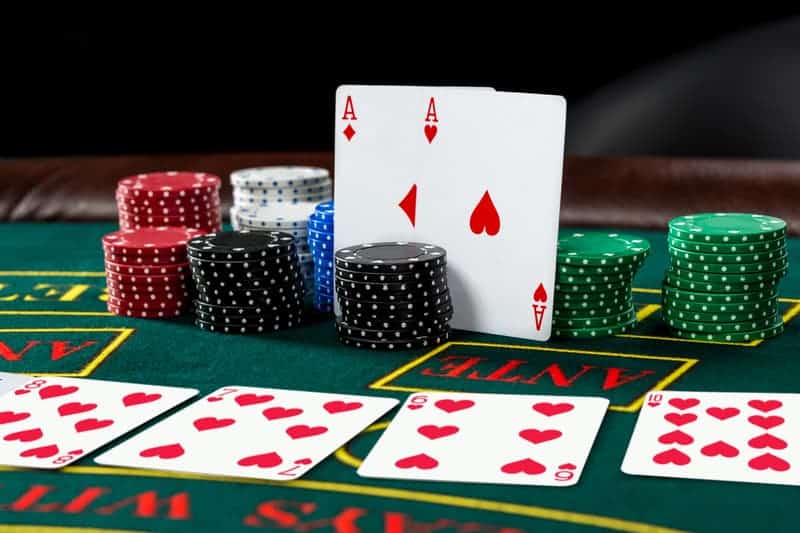 Poker Play Chips Cards Green Table 1